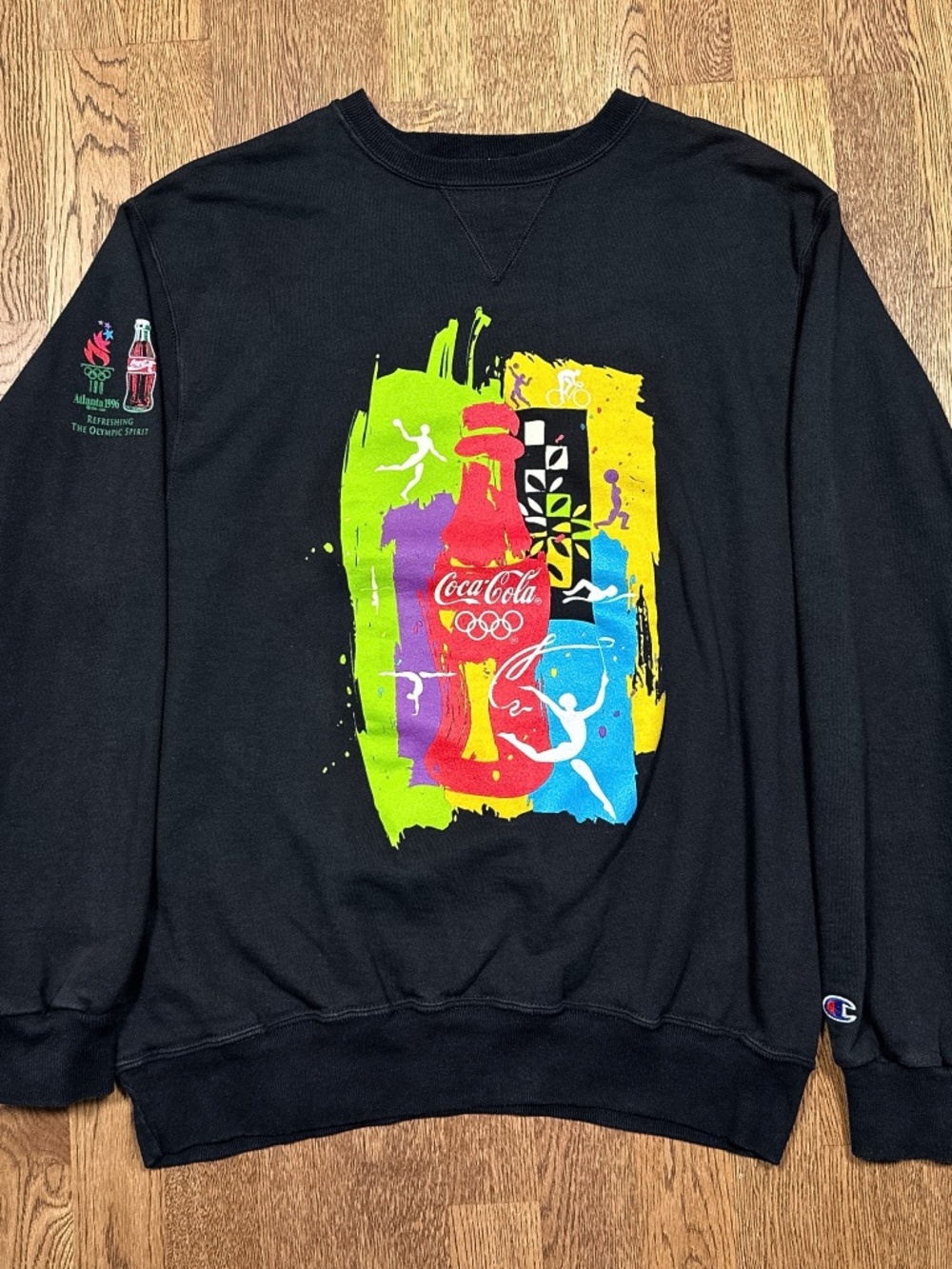 Vintage 90s Champion Coca Cola 1996 Atlanta Olympics Promo Sweatshirt Mens L